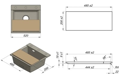 Детальное фото товара: GRANULA Доска разделочная 435х200 ясень