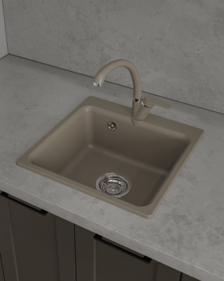 Детальное фото товара: ЭкоМ М-430, мойка, мрамор, песочный