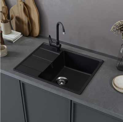 Детальное фото товара: Maunfeld Lacrima 650 MFQS-650B, мойка, гранит, черный