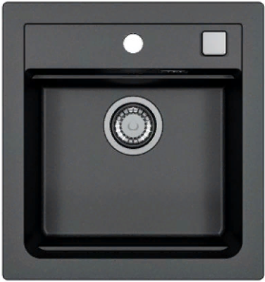ALVEUS GRANITAL ATROX 20 CARBON - G91, мойка, гранит, черный (в комплекте с сифоном 1132823)