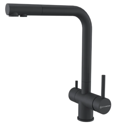Детальное фото товара: KUCHENSTERN FOKUS-F, смеситель, нержавеющая сталь, черный