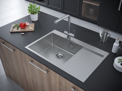 Детальное фото товара: Paulmark KRONER 78F, мойка, нержавеющая сталь брашированная