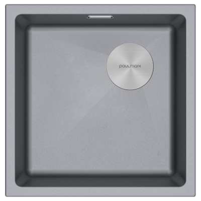 Paulmark LUMI 45UNI-SKEW, мойка, гранит, серый металлик