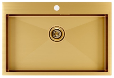 Paulmark KRONER 75, мойка, нержавеющая сталь, брашированное золото