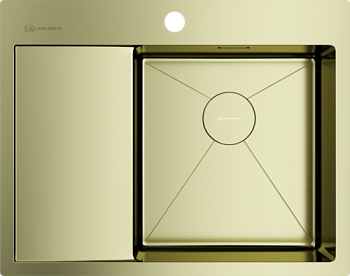Фото товара: Omoikiri Akisame 65-LG-R, мойка, нержавеющая сталь/светлое золото, чаша справа