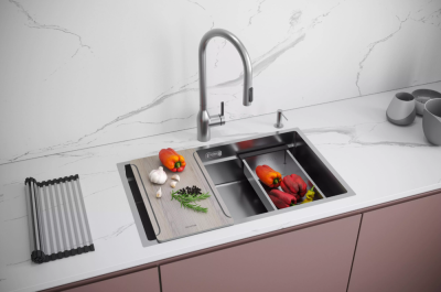 Детальное фото товара: Paulmark NEXT-MULTI SINK 74-L UNI, мойка, нержавеющая сталь брашированная