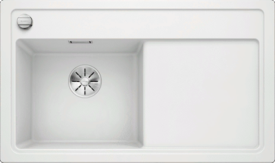 Детальное фото товара: Blanco Zenar 45S, мойка, гранит, белый, с клапаном-автоматом, чаша слева
