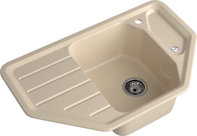 GranFest CORNER GF-C-800 E, мойка, мрамор, кашемир Детальное фото товара: GranFest CORNER GF-C-800 E, мойка, мрамор, кашемир