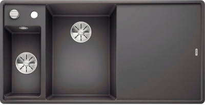Детальное фото товара: Blanco Axia III 6S-F, мойка, чаша слева, гранит, темная скала, доска стекло