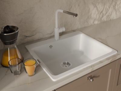 Детальное фото товара: Rivelato ALBANO 1573503 brina/cromo, смеситель, гранит, иней/хром