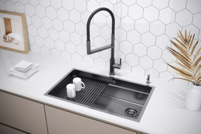 Paulmark TORNADO, смеситель, вороненая сталь Детальное фото товара: Paulmark TORNADO, смеситель, вороненая сталь