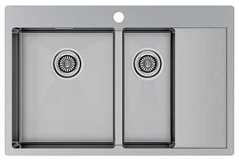 Фото товара: Paulmark KRONER 78/2SF, мойка, нержавеющая сталь брашированное, левая