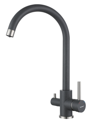 Детальное фото товара: GranFest GF-Z-5420, смеситель, гранит, темно-серый