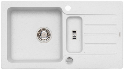 ALVEUS NIAGARA 70 GRANITAL ARCTIC-G11, мойка, гранит, белый (с сифоном 1105297)