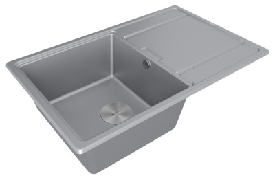 Paulmark FLUGEN 50-780, мойка, гранит, серый металлик Детальное фото товара: Paulmark FLUGEN 50-780, мойка, гранит, серый металлик