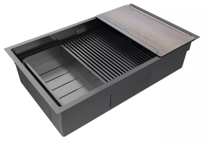 Детальное фото товара: Paulmark NEXT-MULTI SINK 74 UNI, мойка, нержавеющая сталь, вороненая сталь