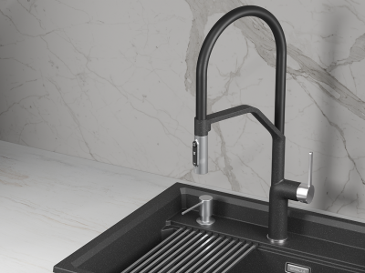 Детальное фото товара: GRANULA 9012 смеситель, гранит, черный