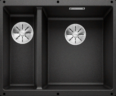 Blanco Subline 340/160-U, мойка, гранит, черный (чаша справа)