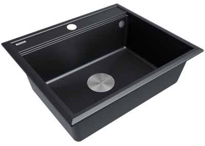 Paulmark STEPIA-590, мойка, гранит, черный металлик Детальное фото товара: Paulmark STEPIA-590, мойка, гранит, черный металлик