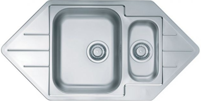 ALVEUS LINE 40 LEI-90, мойка, нерж.сталь (в компл. с сифоном 1130555)