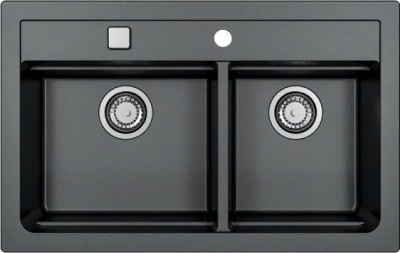 Детальное фото товара: ALVEUS GRANITAL ATROX 50 CARBON - G91, мойка, гранит, черный (в комплекте с сифоном 1132822)