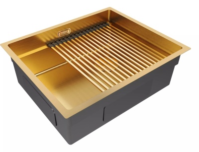 Paulmark NEXT-PRO 54 UNI, мойка, нержавеющая сталь, брашированное золото Детальное фото товара: Paulmark NEXT-PRO 54 UNI, мойка, нержавеющая сталь, брашированное золото