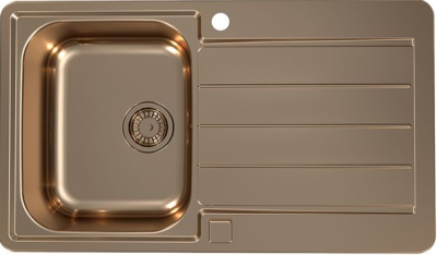 Фото товара: ALVEUS LINE MONARCH 20 COPPER, мойка, нержавеющая сталь (в компл. с выпуском без сифона)