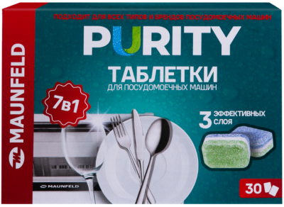 Детальное фото товара: Maunfeld таблетки для посудомоечных машин MDT30ST