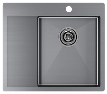 Фото товара: Paulmark KRONER 59F, мойка, нержавеющая сталь, вороненая сталь, правая