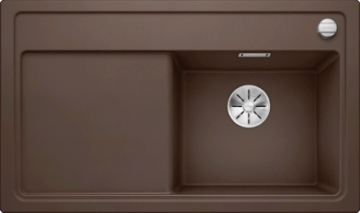 Blanco Zenar 45S, мойка, гранит, кофе, с клапаном-автоматом, чаша справа Blanco Zenar 45S, мойка, гранит, кофе, с клапаном-автоматом, чаша справа