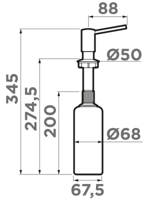 Детальное фото товара: Omoikiri OM-02-GB, дозатор для моющего средства, графит