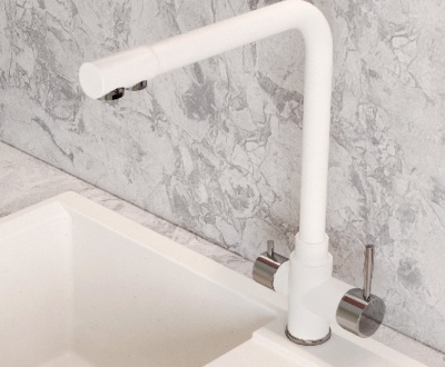 Детальное фото товара: Polygran Вега, смеситель, белый хлопок №36