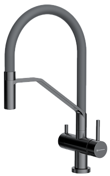 Фото товара: Omoikiri Akeno-GM-GR, смеситель, вороненая сталь/серый