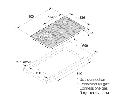 ASKO HG1986SB Детальное фото товара: ASKO HG1986SB газовая поверхность