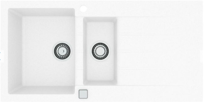 ALVEUS GRANITAL CADIT 80 G11 ARCTIC, мойка, гранит, белый (в комплекте с сифоном 1132822)
