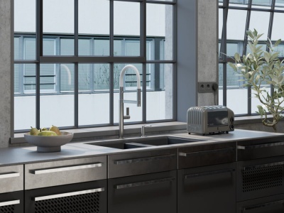 Детальное фото товара: Omoikiri Kitagawa 83-2-U-GB, мойка, керамика, графит