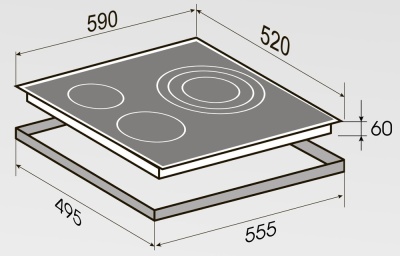 Детальное фото товара: Zigmund & Shtain CN 53.6 B стеклокерамическая поверхность