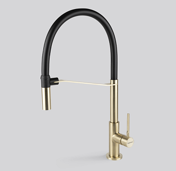 Фото товара: Falmec TREVI PRO PVD BRUSHED PALE GOLD, смеситель, золото