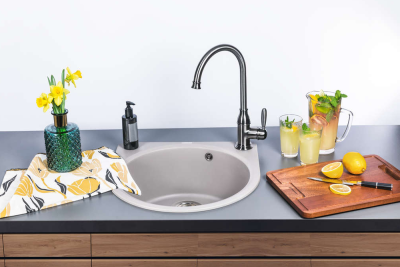Omoikiri Akegata 51-PA, мойка, гранит, пастила Детальное фото товара: Omoikiri Akegata 51-PA, мойка, гранит, пастила