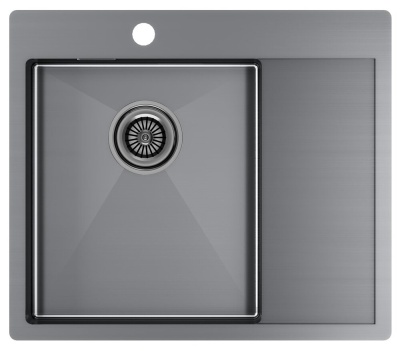 Детальное фото товара: Paulmark KRONER 59F, мойка, нержавеющая сталь, вороненая сталь, левая