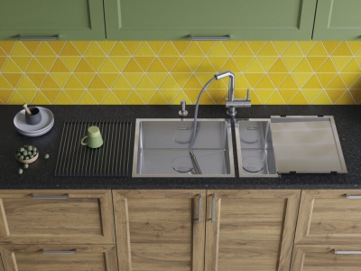 Детальное фото товара: Omoikiri Taki 49-U/IF-IN, мойка, нержавеющая сталь