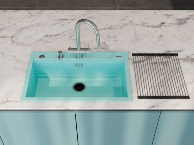 Детальное фото товара: Omoikiri Kitagawa 79-LB-AZ, мойка, керамика, azur blue