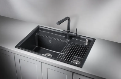 GRANULA 7302 мойка, гранит, черный Детальное фото товара: GRANULA 7302 мойка, гранит, черный