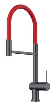 Фото товара: Omoikiri Kanto-2 Plus-SB GM-R, смеситель, латунь, вороненая сталь/красный