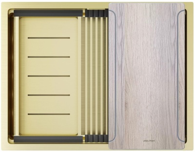 Paulmark NEXT-MULTI SINK 58 UNI, мойка, нержавеющая сталь, светлое золото