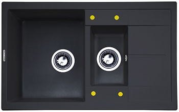 Фото товара: Zigmund & Shtain RECHTECK 780.2, мойка, черный базальт 