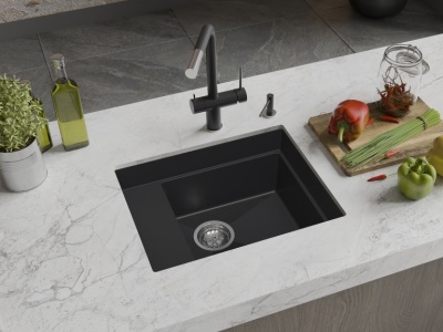 Детальное фото товара: Rivelato NOBILE NB-544-L antracite, мойка, гранит, антрацит