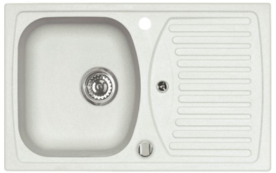 ALVEUS GRANITAL RECORD 30 ARCTIC-G11, мойка, гранит, белый (с сифоном 1113101)