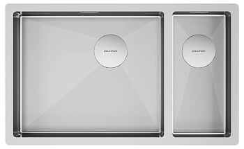 Фото товара: Paulmark NEXT 69/2S UNI, мойка, нержавеющая сталь брашированная (левая)