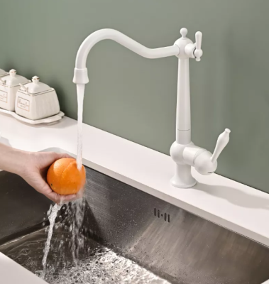 Paulmark RETRO, смеситель, белый матовый Детальное фото товара: Paulmark RETRO, смеситель, белый матовый